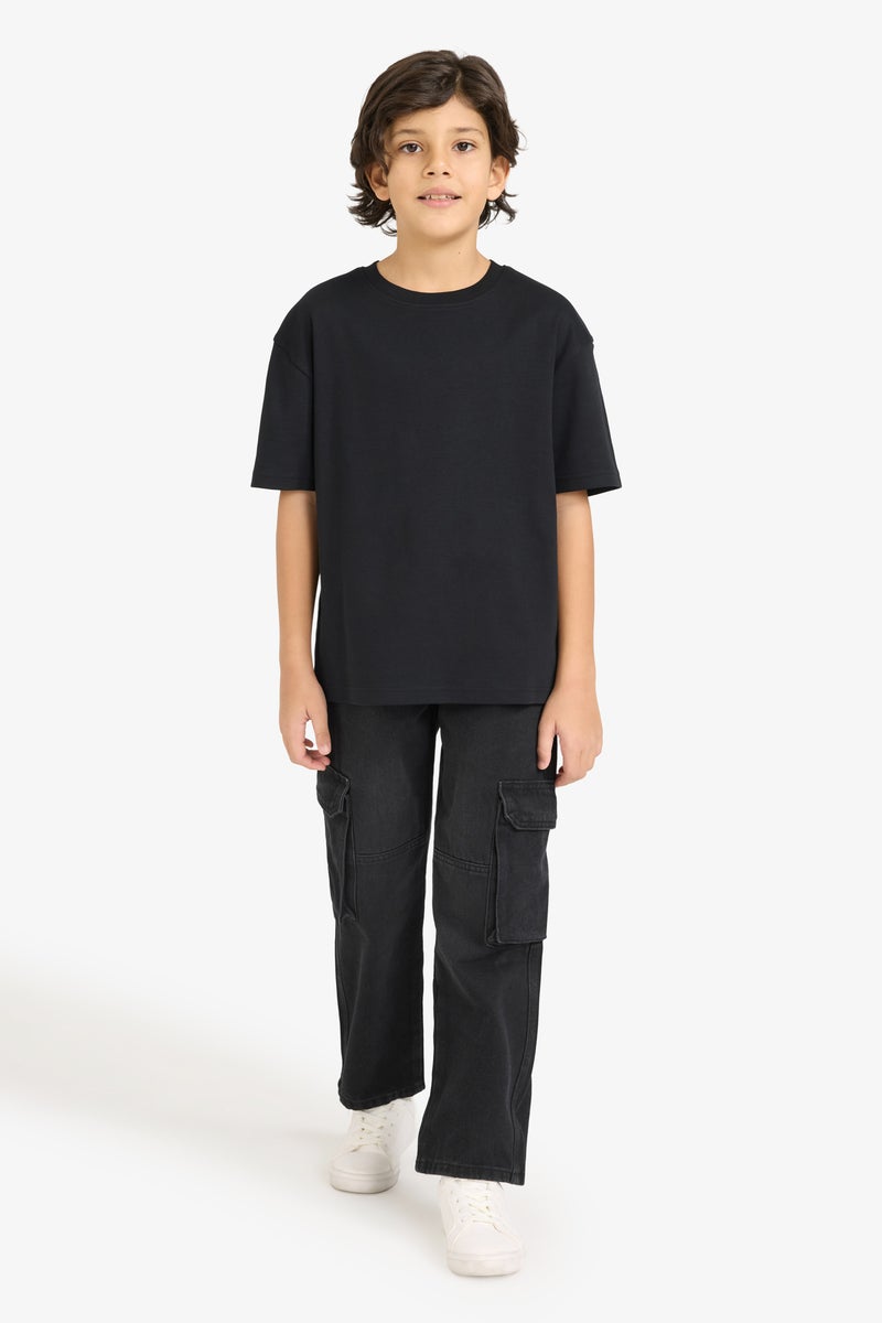 ديفاكتو تيشيرت اولادي نص كم اوفر سايز بريميوم - Image 2